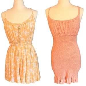 2 Abercrombie Dresses, Large, Abercrombie Peach Dress, Abercrombie Yellow Dress